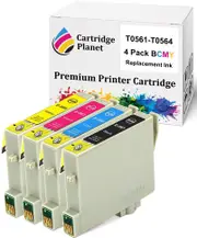 4 Pack (1BK,1C,1M,1Y) Compatible Ink for Epson T0561 T0562 T0563 T0564 for Epson Stylus Photo R250 Stylus Photo RX430 Stylus Photo RX530