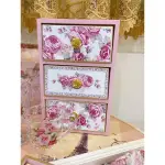 粉紅玫瑰精品屋~日本から輸入した3段バラのチェスト⚘日本進口三層玫瑰木製抽屜櫃⚘