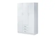 Foret Cabinet Wardrobe Clothes Rack Bedroom Storage Organiser 3 Drawers 3 Doors