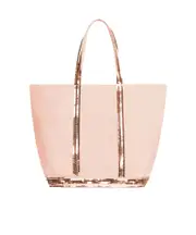 large Cabas sequin-trimmed tote bag One size coral beige