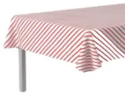 Peva Tablecloth, 60"x84" Oblong, CHRISTMAS, RED STRIPES ,WS