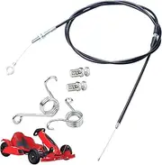 Wezalget Throttle Cable Kit for Go Kart - Go Kart Accessories Parts Brake Return Throttle Springs - 75 inch Go Cart Brake Cable Enhanced Throttle Cable for Go Kart Predator