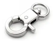 Trigger Lobster Claw Clasp Swivel Clip Snap Hook Circle Shape 4pcs VT366 (Sil...