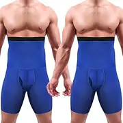 [Hercicy] 2 Pcs Men Tummy Control Shorts High Waist Slimming Shapewear Stomach Compression Underwear for Men