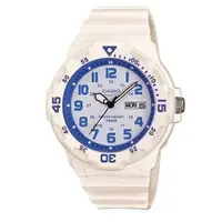在飛比找森森購物網優惠-【CASIO】 潛水風DIVER LOOK指針錶-白x藍圈 