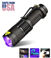 UV Ultra-Violet LED Flashlight Blacklight, Water Resistant, Stain Detector 395nm