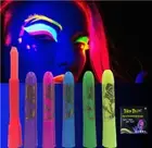Glow In The Dark Body Paint, 6 PCS Glow In The Dark Under Uv Black Light Sticks.