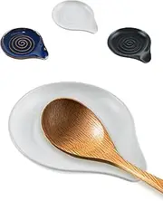 Spoon Rest for Kitchen Counter, Large Heat Resistant Spoon Holder for Stove Top Countertop, Utensil Rest for Cooking,Coffee Spoons, Spoons, Ladles, Spatulas, Tongs, Dishwasher Safe (White)