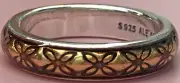 PANDORA | VINTAGE FLORAL GOLD ENAMEL RING ✪NEW✪ 190868EN29 RARE RETIRED 925 ALE