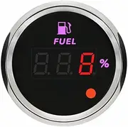 ELING 52mm Digital Fuel Level Meter Gauge 0-190ohm 240-33ohm with 8 Colors Backlight with Alarm for Forklift Tractors Excavator