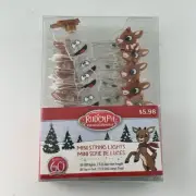 NEW Rudolph Red-Nosed Reindeer Mini String Christmas Lights Indoor Bumble Snow