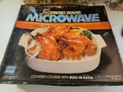 NEW Vintage Corningware Microwave M-10-GR 10” Covered Cooker Lid Built-In Rack