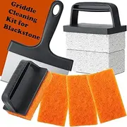 Whaleme Griddle Cleaning Kit for Blackstone - Flat Top Grill Cleaner Grill Cleaning Kit with Grill Brick, Griddle Scraper & Grill Brush, Griddle Accessories Kit to Remove Stain