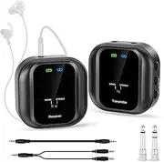 FullyCare Wireless UHF Earphone Monitor System: Rechargeable Transmitter & Receiver for Crystal-Clear Audio for Studio, Band Rehearsal, Live Performance