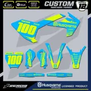 HUSQVARNA TC50 TC65 MOTOCROSS GRAPHICS CUSTOM MX GRAPHICS KIT 50 65 BLOK BLU-O/Y