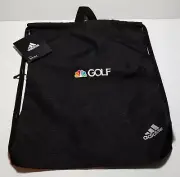 Adidas Black String Backpack NBC SPORTS GOLF Logo New w/Tags Gym Bag 18" x 14"