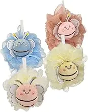 CAXUSD 4pcs Adorable Loofah Balls Soft Animal Shapes for Bathing Gentle Body Scrub for Newborns Fun and Engaging Bath for Daily Use