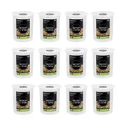12PK Lemon & Lime Press Seal Airtight Food Storer Container 1.3L 13x13x15.5cm