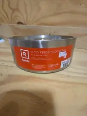 Reddy Stainless Steel Slow Feeder Dog Bowl - 1.9 Cup cap., for Medium Size Dogs