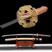 Japanese Katana Folded Steel Brass SHINOGI ZUKURI Samurai Sword Sharp Full Tang.