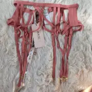 House of CB Salmon Pink Garter Belt