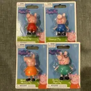 New Set Of 4 Peppa Pig Figures Peppa George Mummy Daddy Cake Toppers