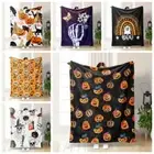 Spider Halloween Decor Ghost Flannel Blanket Home Decor