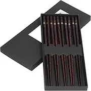 5 Pair Reusable Chopsticks, Japanese Style Wooden Chopsticks Dishwasher Safe for Home Kitchen