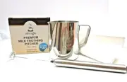 1 - STAR COFFEE PREMIUM MILK FROTHING 12 OZ PITCHER + ELECTRIC MILK FROTHER NEW