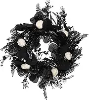 Garneck Halloween Pumpkin Garland Wreath Eucalyptus Leaves Decor for Front Door Wall Hanging Unique Halloween Party Supply Home Decoration