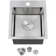 13 Drop In Kitchen Bar Sink Sink, 13 x 15 x 8 Inches Handmade 304 Stainless S...