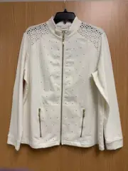 NWT Zenergy by Chico's lara eyelet detail jacket ecru
