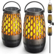 Outdoor Speakers Bluetooth Waterproof IPX6 with Flame Lights, Gadget Gifts for D