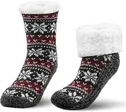 [Fupoia] Womens Fuzzy Socks Winter Cozy Sherpa Sleeping Socks Warm Mid-calf Soft Nonslip Grippers Slipper Socks Cute Animal Floor Socks for Women
