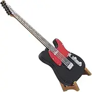 Mini Electric Guitar Stand for Dollhouse Decor Intricate Musical Toy for Boys and Girls Dollhouse Miniature Musical Accessory