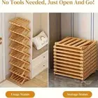 7 Tier Folding Shoe Rack Bamboo Wooden Shelf Stand Storage Organizer Cabinet AU