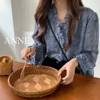 在飛比找蝦皮商城優惠-ANNE｜雪紡襯衫 碎花襯衫 荷葉邊襯衫【M7856】雪紡襯