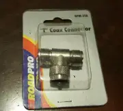 RoadPro RPM-358 CB UHF "T" Coax Cable Connector Male PL259 to 2 Female SO239