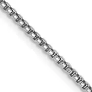 14K White Gold 20 Inch 1.5mm Semi-Solid Round Box With Lobster Clasp Chain