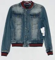 Joe's Big Kid Jean Denim Varsity Bomber Jacket Child Size 10-12 NEW!!!