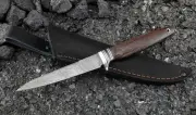Knife Queen Damascus handle wenge