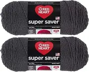 Red Heart Bulk Buy: Super Saver (2-Pack) (Charcoal, 7 oz Each Skein)