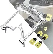 HDBUBALUS Motorcycle Saddle Bag Guards Crash Bar Bracket Fits for Harley Touring Street Glide Road King Electra Glide 2009-up Chrome(W/ 4PCS Yellow Decorative Wheel)