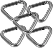 CORHAD Portable 5 Pack Aluminum Carabiner Snap Hooks Lightweight Locking Non-Locking Triangle Shape for Outdoor Mountaineering Travel Key Ring