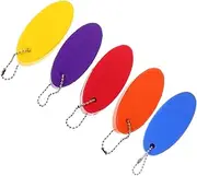 WOONEKY 5pcs Floatable Keychain Oval Key Ring for Boating Fishing Kayaking and Outdoor Activities Bright Colored Key Float Charm