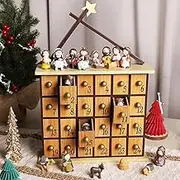 Juegoal Nativity Advent Calendar, Countdown to Christmas Advent Calendar with 24 Pieces Figures & 24 Drawers, Christian Religious Stocking Stuffers Presents Party Favors Gifts for All Ages Boys Girls
