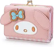 [Huositi] Cute Fashion Cartoon Character Small Wallet Short Ladies Leather Tri-fold Money Pouch Wallet Bag (Pink1), Pink, Cartoon