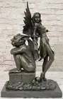 Aldo Vitaleh's Mythical Bronze Art Deco Midnight Fairy with Gargoyle Statue
