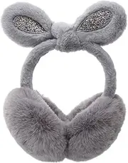 [TOGEVAL] Rabbit Ear Muffs Foldable Cold Weather Fleece Earmuff Unisex Ear Warmer Ear Winter Muffs Ear Muffs for Snow Furry Winter Ear Warmer Pink Plush