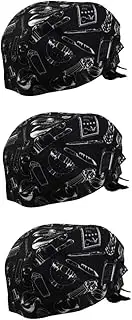 [VALICLUD] Chef Hat Bald Cap Cooking Hat Caps Bakers Hat Hats Adjustable Scrub Cap Bonnet for Food Service Cap for Men Beanie Cap Chef Headwear Black Cap Kitchen Cap Black Hat Cotton